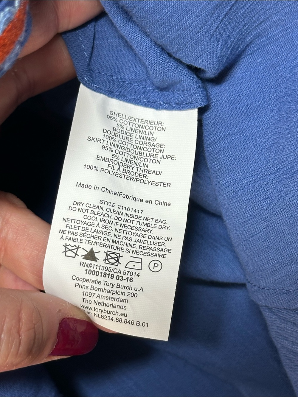 Tory Burch Savannah Crepon Embroidered Belted Midi Dress, Linen/Cotton - Women 6 - Picture 15 of 15